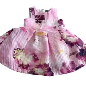 Dimo Girls FPink Floral Tulle Sleeveless Party Dress Size 2